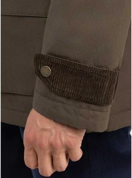 Parka El Ganso com gola de veludo verde para homem