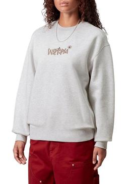 Moletom Carhartt WIP cinza para mulher.