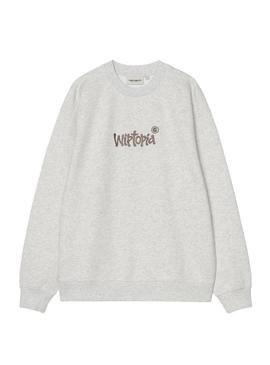 Moletom Carhartt WIP cinza para mulher.