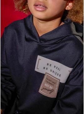 Conjunto de moletom Mayoral com listras pretas para menina.