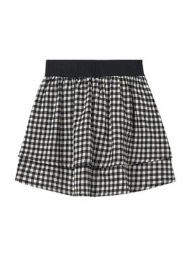 Saia Mayoral Vichy branco e preto para menina