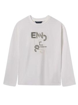 Camiseta Mayoral Endless Possibilities branca para menino
