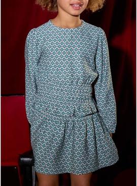 Blusa Mayoral estampado geométrico azul para menina