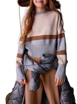 Camisola Mayoral listras metálicas para menina.