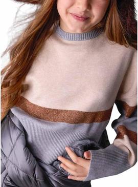 Camisola Mayoral listras metálicas para menina.