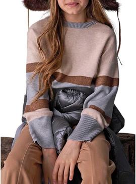 Camisola Mayoral listras metálicas para menina.