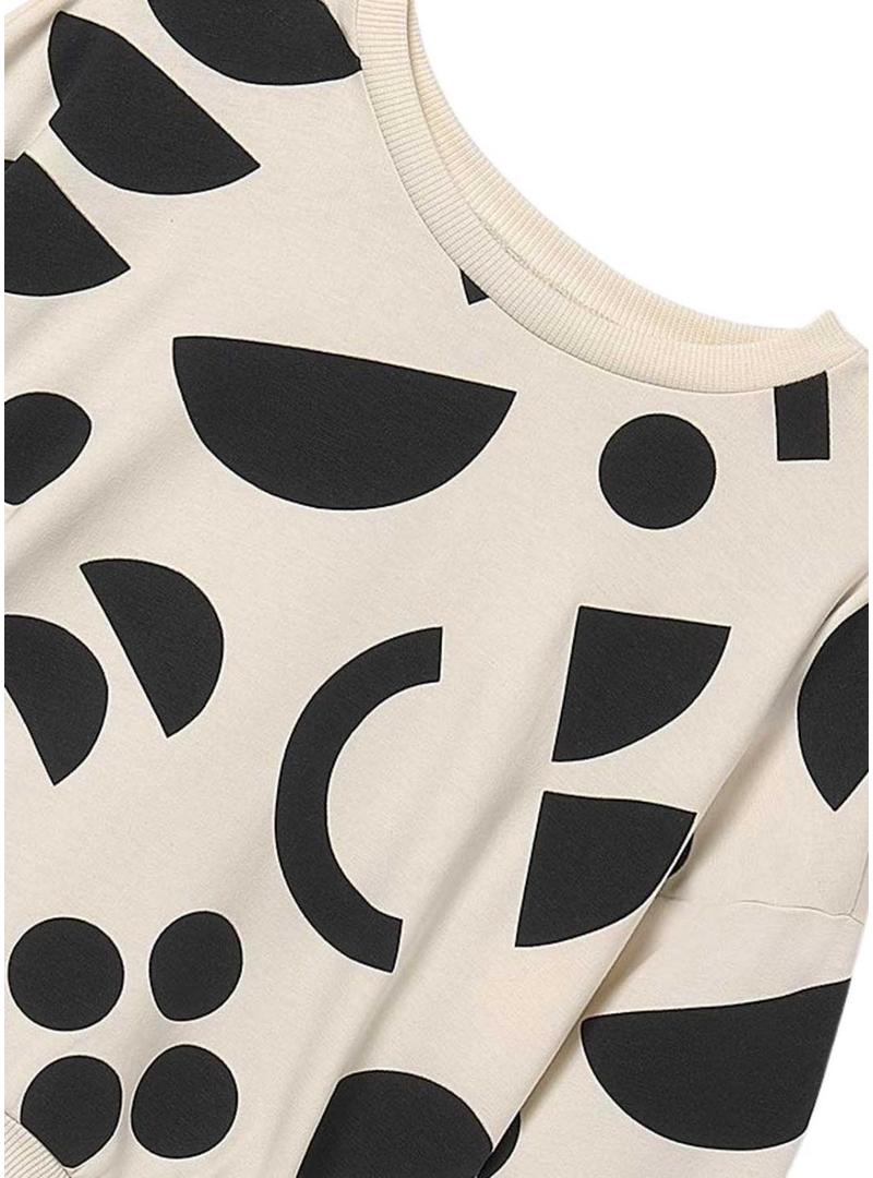 Moletom Mayoral com estampa geométrica preto e branco para menina.