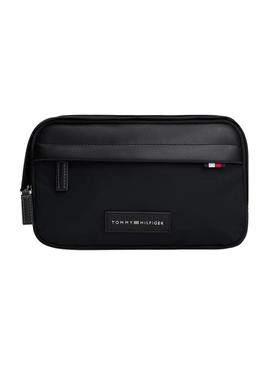 Necessaire Tommy Hilfiger em nylon preto para homem.