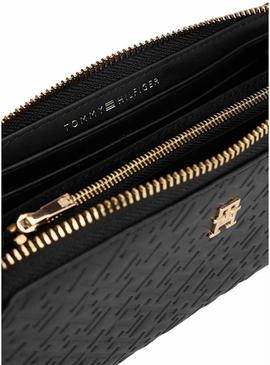 Carteira Tommy Hilfiger Monograma preta para mulher