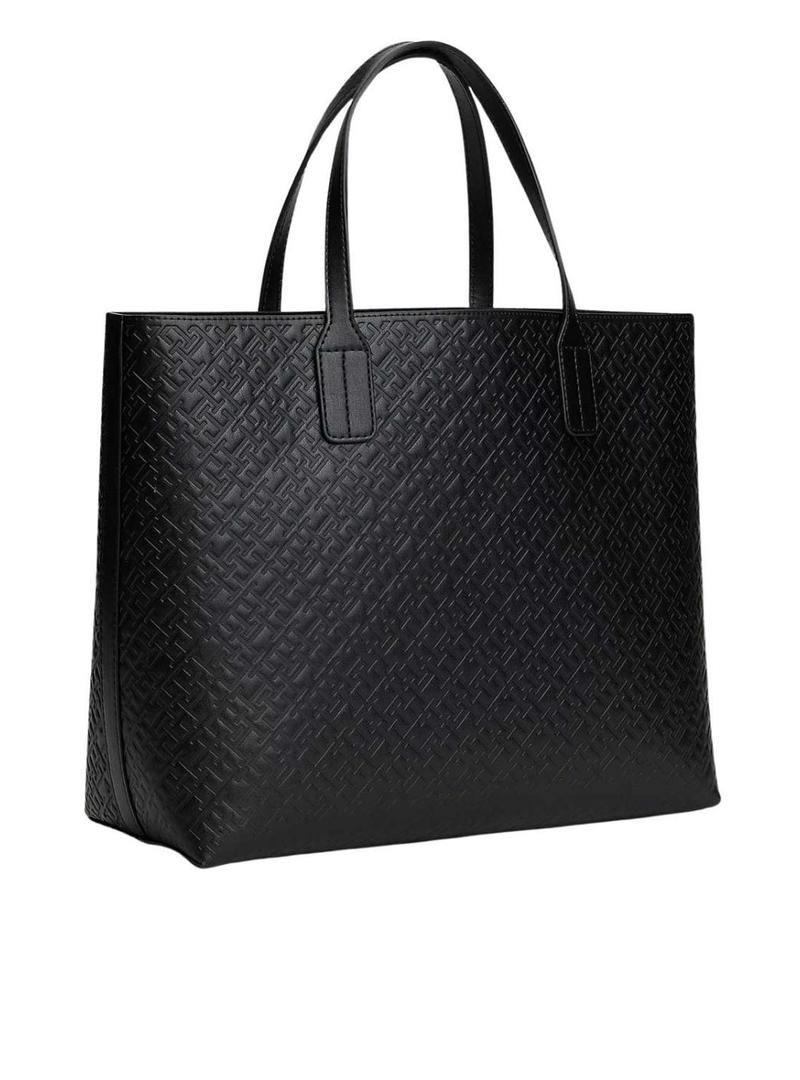 Bolsa Tommy Hilfiger Icon Satchel preta para mulher