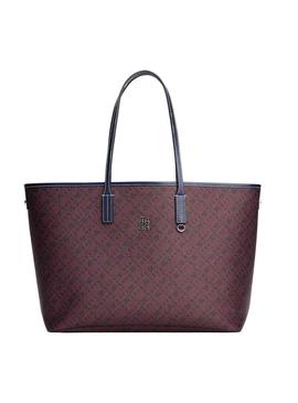 Bolsa tote Tommy Hilfiger Monoplay azul e vermelha para mulher