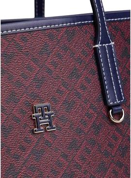 Bolsa tote Tommy Hilfiger Monoplay azul e vermelha para mulher