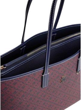 Bolsa tote Tommy Hilfiger Monoplay azul e vermelha para mulher