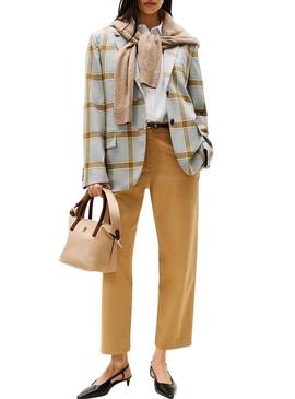 Bolsa Tommy Hilfiger mini tote bege de nylon para mulher