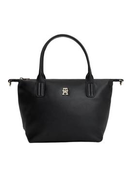 Bolsa Tommy Hilfiger mini tote preta para mulher