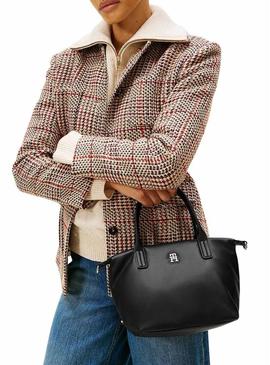 Bolsa Tommy Hilfiger mini tote preta para mulher