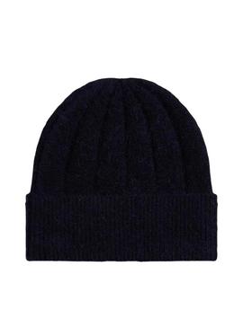 Touca de lã Tommy Hilfiger Fluffy azul marinho para mulher.