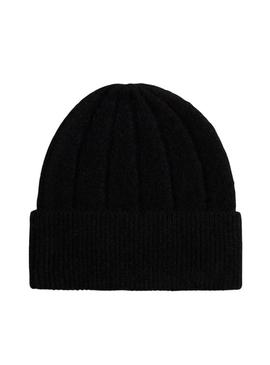 Touca de lã Tommy Hilfiger Fluffy preta para mulher