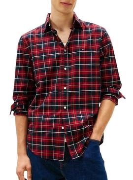 Camisa Tommy Hilfiger Tartan vermelha para homem
