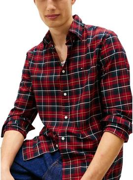 Camisa Tommy Hilfiger Tartan vermelha para homem