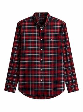 Camisa Tommy Hilfiger Tartan vermelha para homem