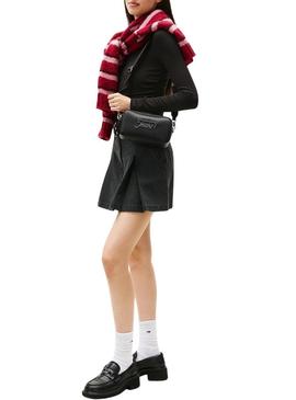 Bolsa Tommy Jeans Camera Serif preta para mulher