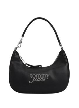 Bolsa Tommy Jeans Bold Script preta para mulher
