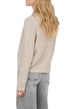 Cárdigan de malha ONLY Zoey bege para mulher