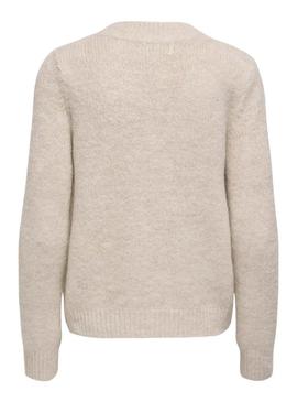 Cárdigan de malha ONLY Zoey bege para mulher