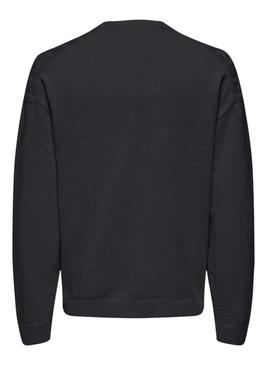 Camisola Only and Sons Lamard azul marinho para homem.