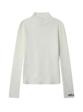 Camisa Pepe Jeans Brielle branca para menina.