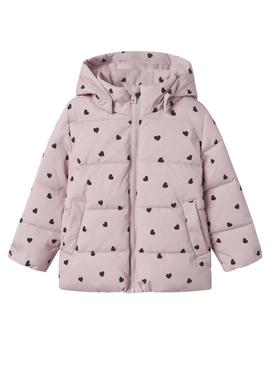 Casaco acolchoado Name It Monday rosa para menina