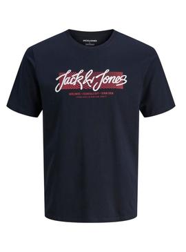 Camiseta Jack and Jones Urban azul marinho para criança.