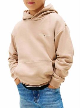 Moletom Tommy Hilfiger Mini Corp bege para menina e menino.