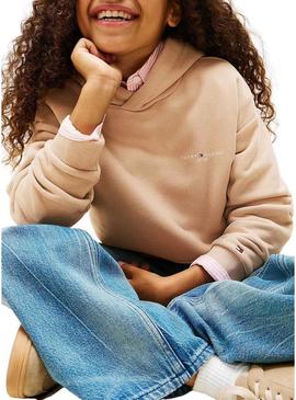 Moletom Tommy Hilfiger Mini Corp bege para menina e menino.