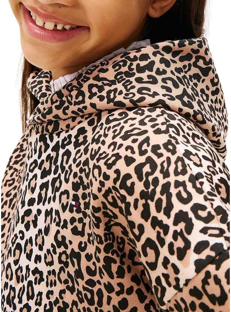 Moletom de leopardo Tommy Hilfiger para meninas.