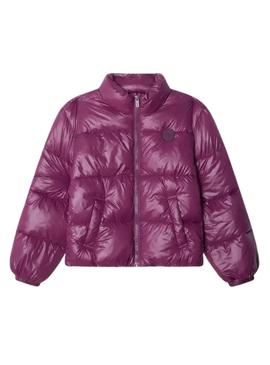 Jaqueta Pepe Jeans Essie acolchoada roxa para menina