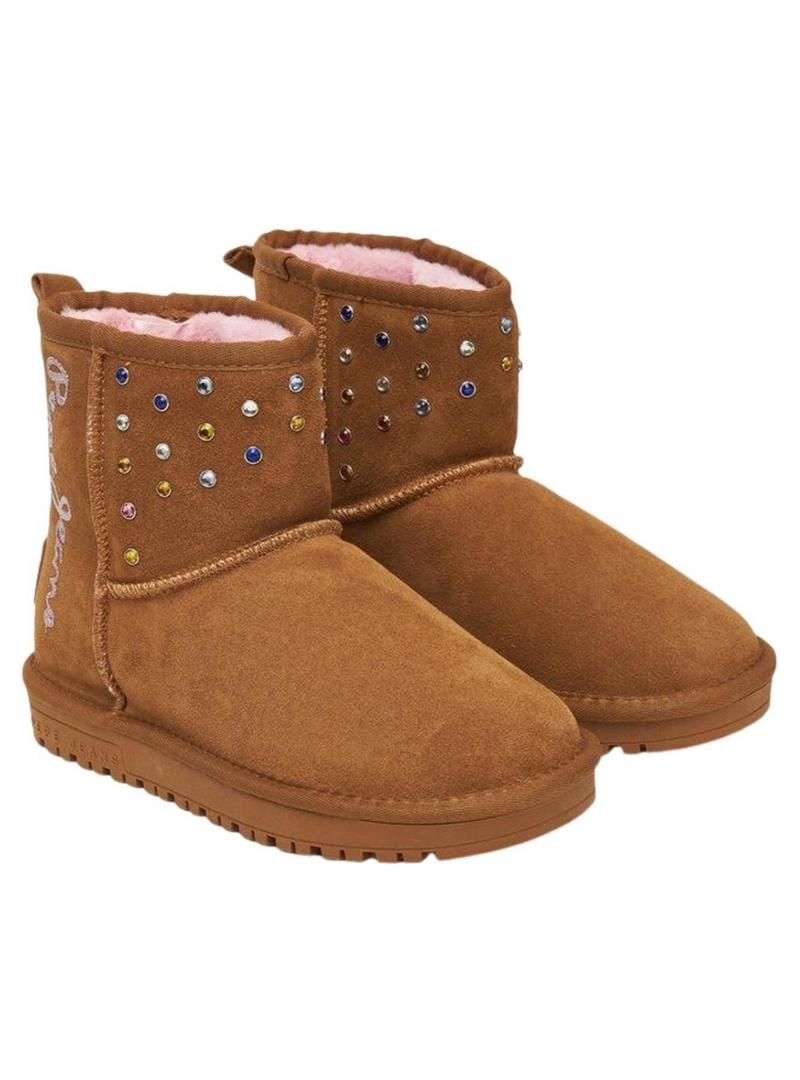 Botas Pepe Jeans Diss Studs camel para menina.