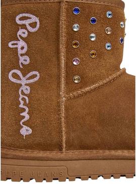 Botas Pepe Jeans Diss Studs camel para menina.