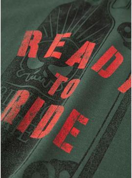 Camiseta Name It Morson verde para menino.