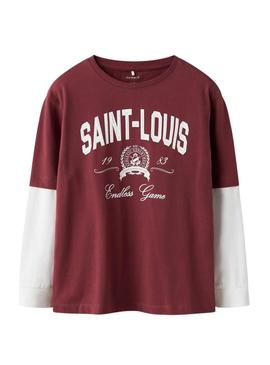 Camisola Name It Robin grená e branco para menino