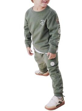 Calça de fato de treino verde Name It Molaf para menino.