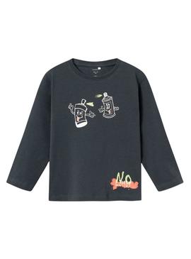 Camiseta Name It Nova azul marinho para menino.