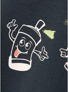 Camiseta Name It Nova azul marinho para menino.