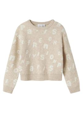 Nome Jersey It Foline bege para menina.