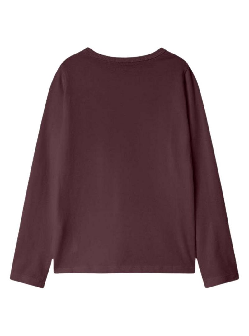 Camisola Name It Foslina bordô para menina.