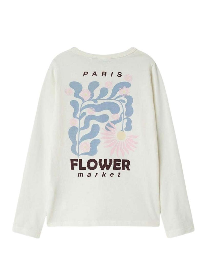 Camiseta Name It Foslina branca para menina.