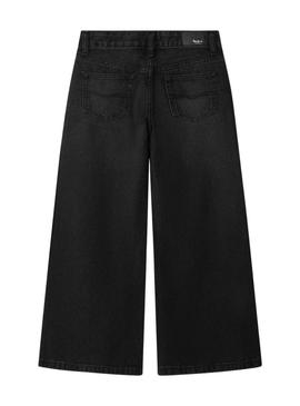 Calça Pepe Jeans Wide Leg preta para menina