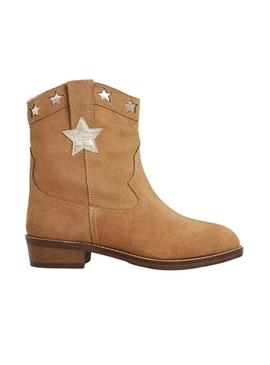 Botins Pepe Jeans Western Star camelo para menina.