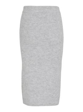 Saia Vila Viretta de malha cinza para mulher